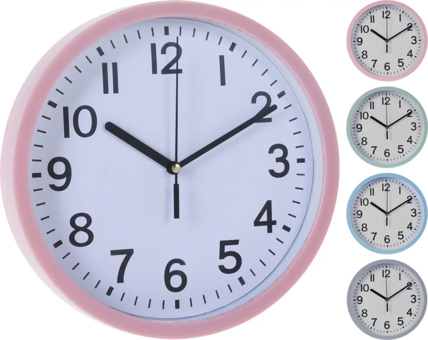 WANDUHR 22,5CM 4 SORTIERT 837000050