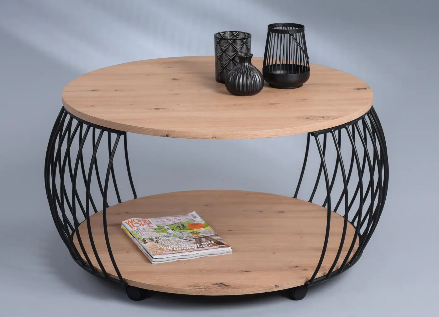 Couchtisch Artisaneiche Nb./Metall schwarz - 174168 PEKING