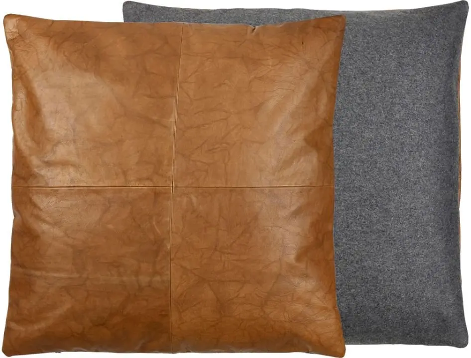 Kissen 60x60 Leder/Filz Black
