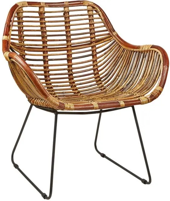 Stuhl - Natural rattan - Metal