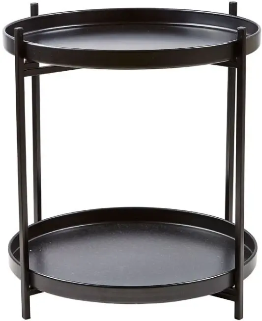 Serviertisch D40cm schwarz 341039 VILLA COLLECTION
