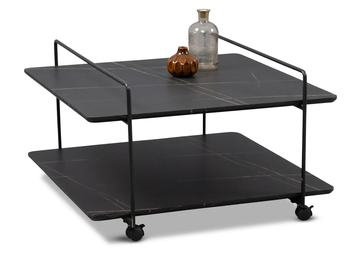 Beistelltisch MDF Marmoroptik -  DOPPIO