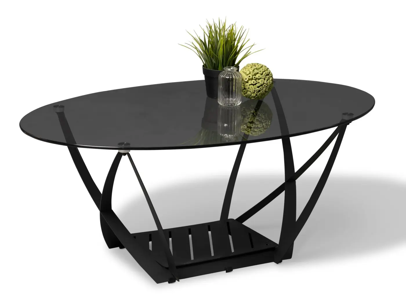Couchtisch Deckplatte Sicherheitsglas grau -  MONA