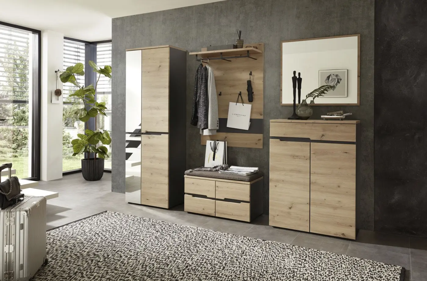 Garderobenpaneel Artisan Eiche MDF/Absetzung graphit - 30 A1 GH 40 MEMPHIS GARDEROBE